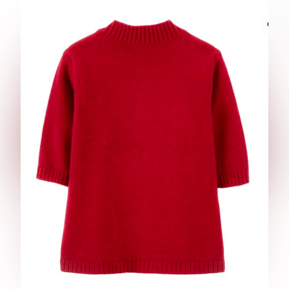 Brand New Baby Girl Red Cable Knit Sweater Dress, Size 12 Months, NWT - Picture 2 of 6